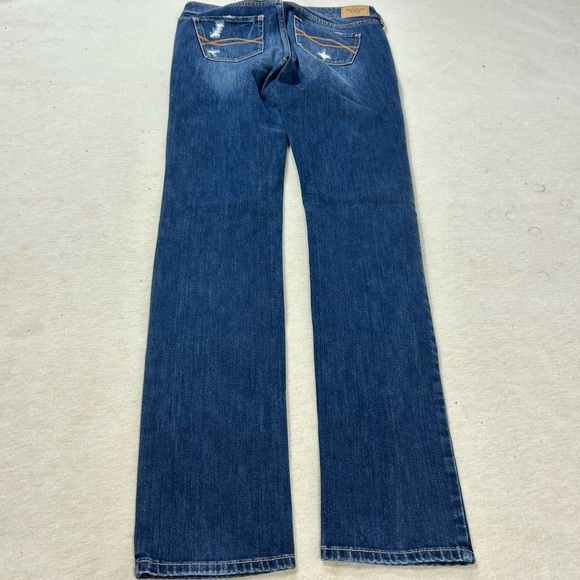Abercrombie & Fitch Medium Wash Straight Leg Low Rise Jeans Size 4 LONG U - Picture 2 of 11